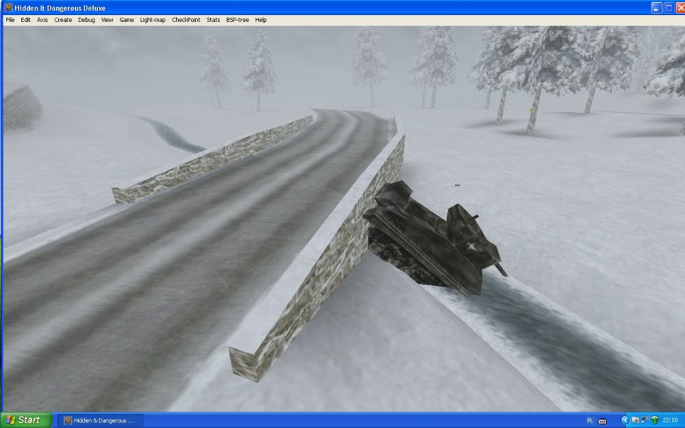 Sherman wreck near bridge.JPG